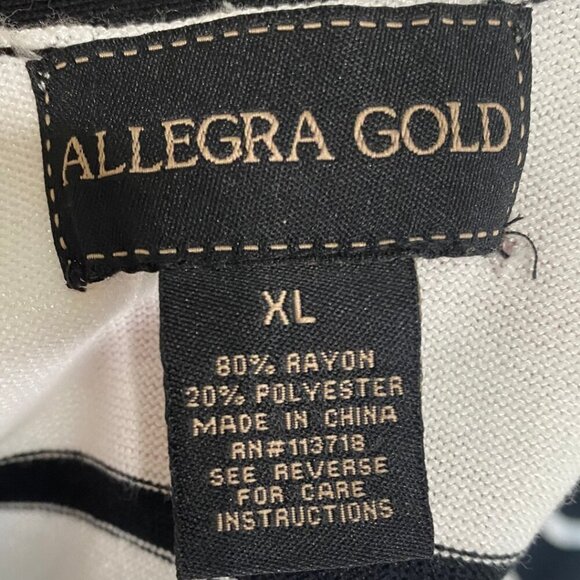 FLAWED Allegra Gold Striped Cold Shoulder Sweater Top, Size XL - Picture 12 of 14